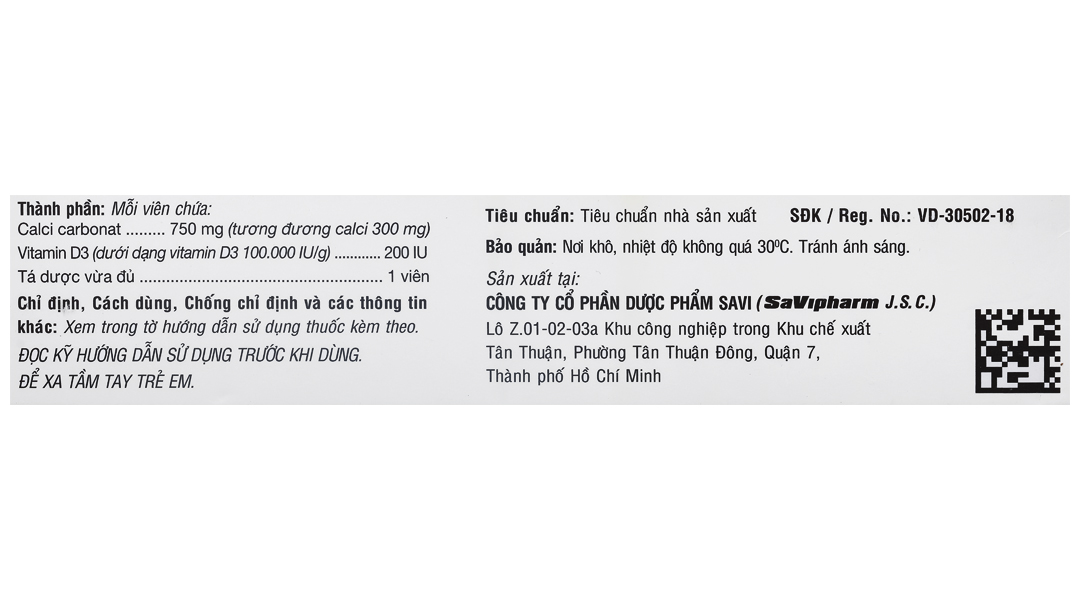 Savprocal D hỗ trợ điều trị đặc hiệu bệnh loãng xương (3 vỉ x 10 viên) - 8